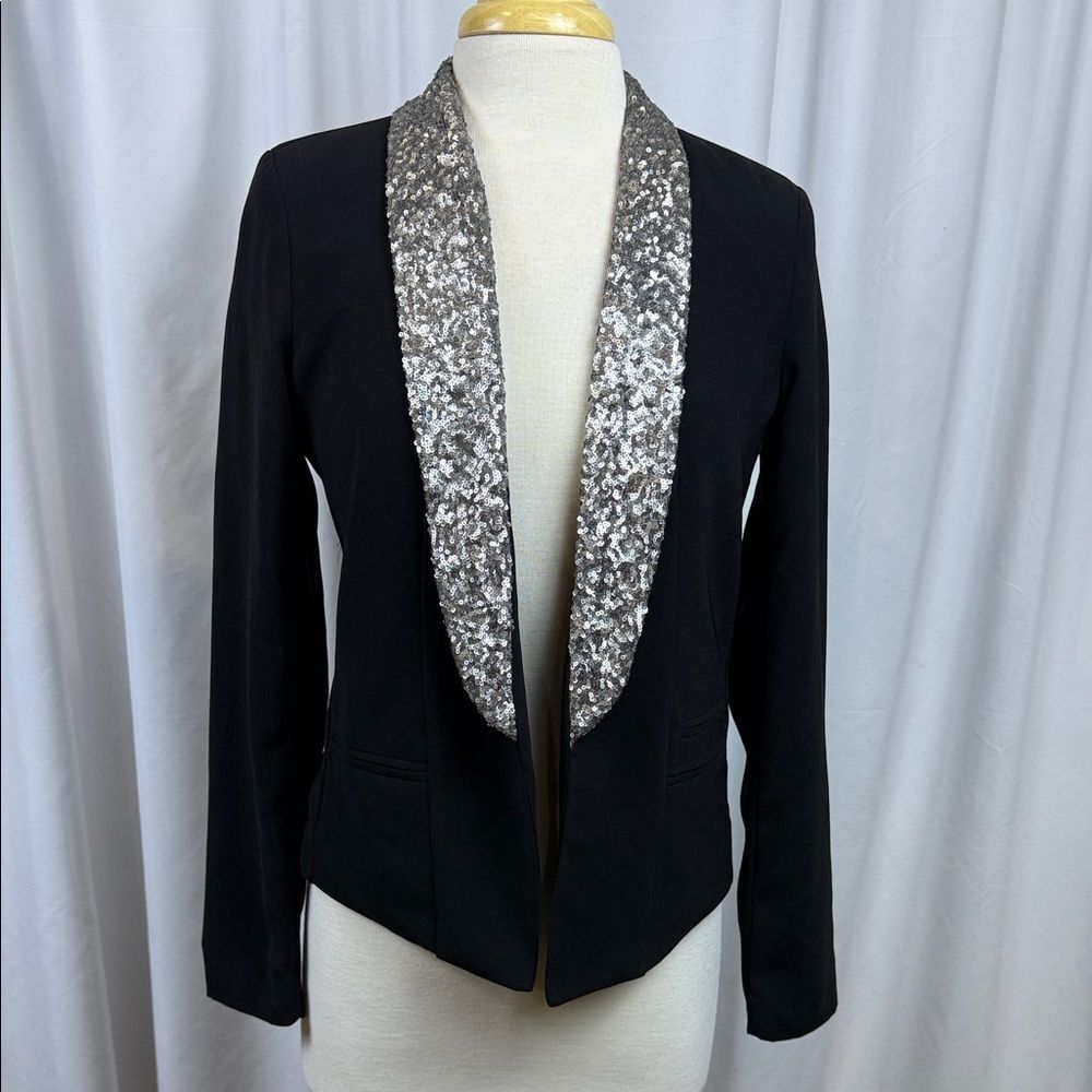 a.n.a black blazer with Sequin Collar, Small